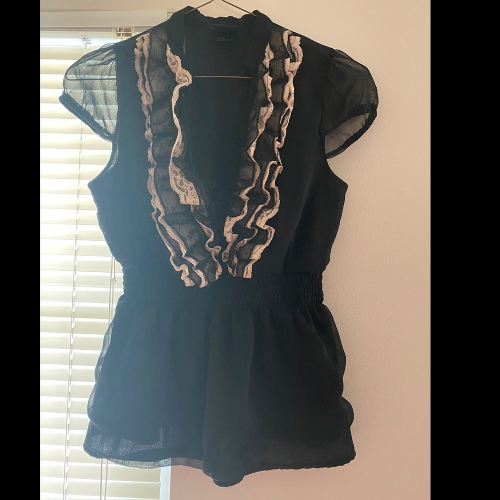 H&M low cut ruffle top